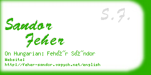 sandor feher business card